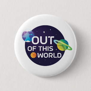 Cosmic Illustration Out of this World Outer Space 6 Cm Round Badge