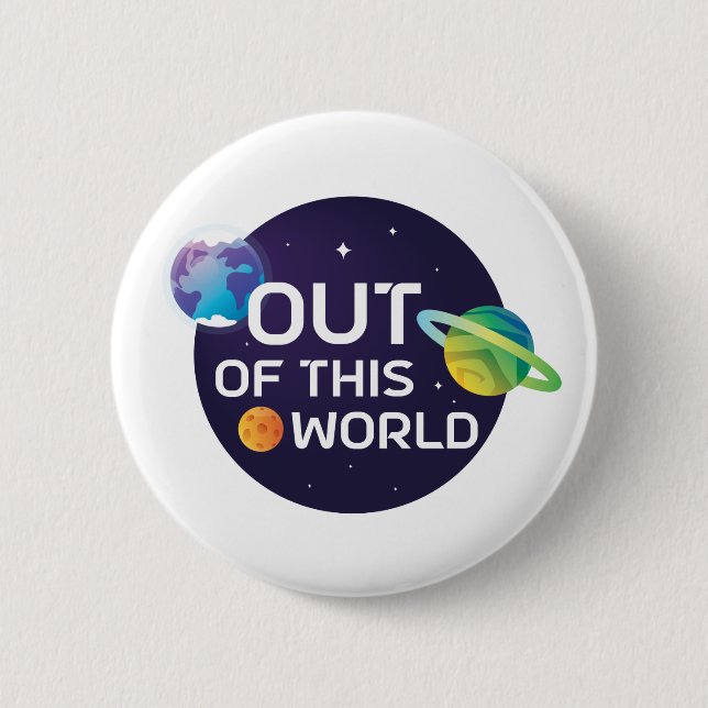 Cosmic Illustration Out of this World Outer Space 6 Cm Round Badge (Front)