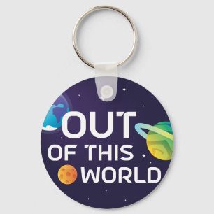 Cosmic Illustration Out of this World Outer Space Key Ring