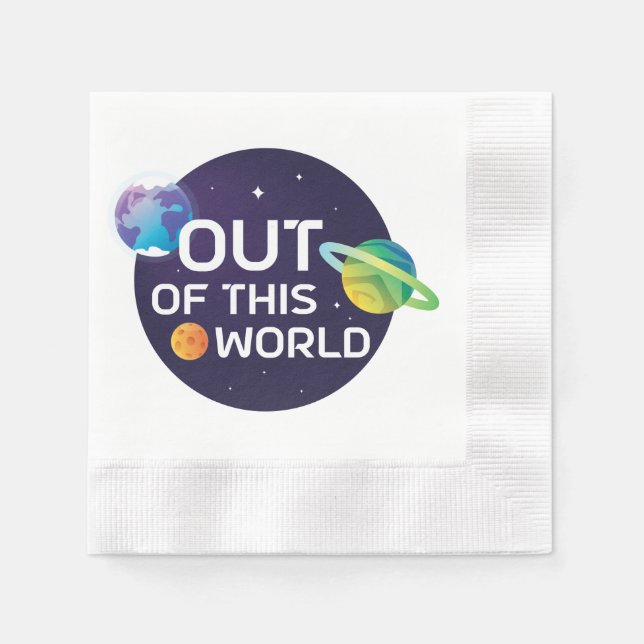 Cosmic Illustration Out of this World Outer Space Napkin (Front)