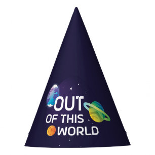 Cosmic Illustration Out of this World Outer Space Party Hat