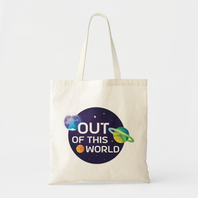 Cosmic Illustration Out of this World Outer Space Tote Bag (Front)
