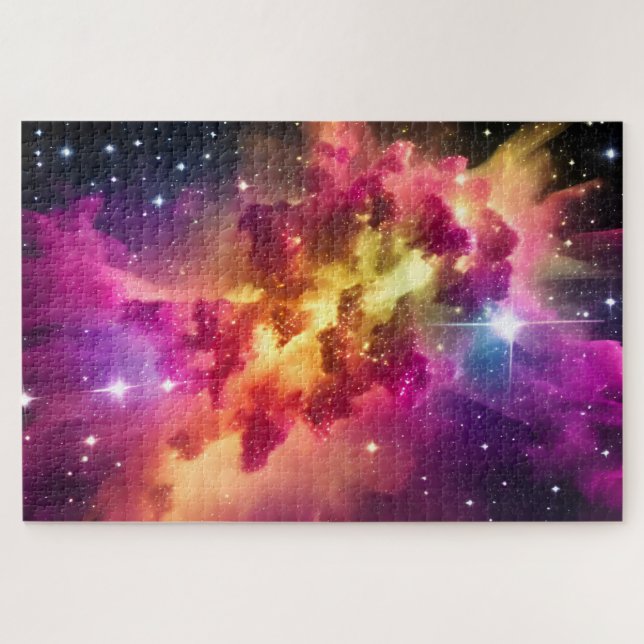 Cosmic Indigo Colour Nebula Space Event in Univers Jigsaw Puzzle (Horizontal)