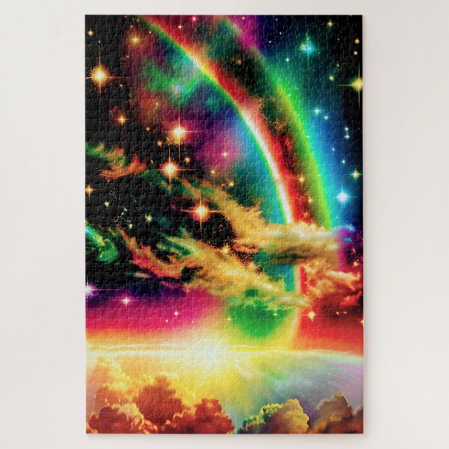 Cosmic Indigo Interstellar Event in Majestic Space Jigsaw Puzzle (Vertical)