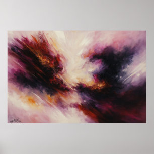 Cosmic Inferno Abstract Explosion Poster