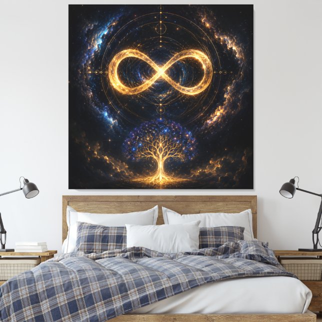 Cosmic Infinity Tree Of Life Canvas Art (Insitu(Bedroom))