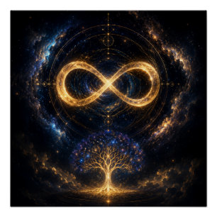 Cosmic Infinity Tree Of Life Glossy Poster