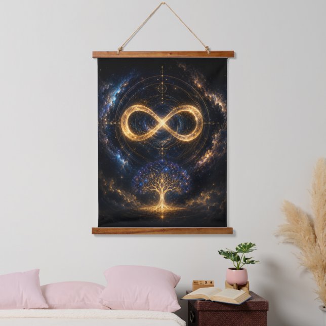 Cosmic Infinity Tree Wooden Wall Tapestry (Bedroom)