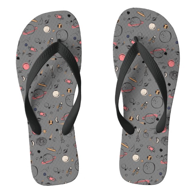 Cosmic Island | Great Galaxies and stars Flip Flops (Footbed)