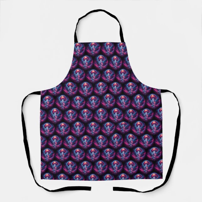 Cosmic Jellyfish Artwork Galaxy Apron (Front)