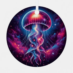 Cosmic Jellyfish Artwork Galaxy Metal Tree Decoration