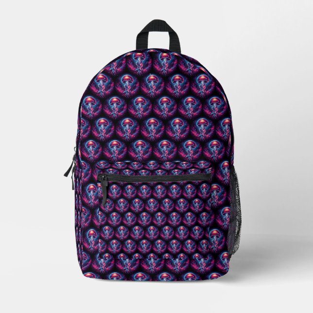 Cosmic Jellyfish Artwork Galaxy Printed Backpack (Front)