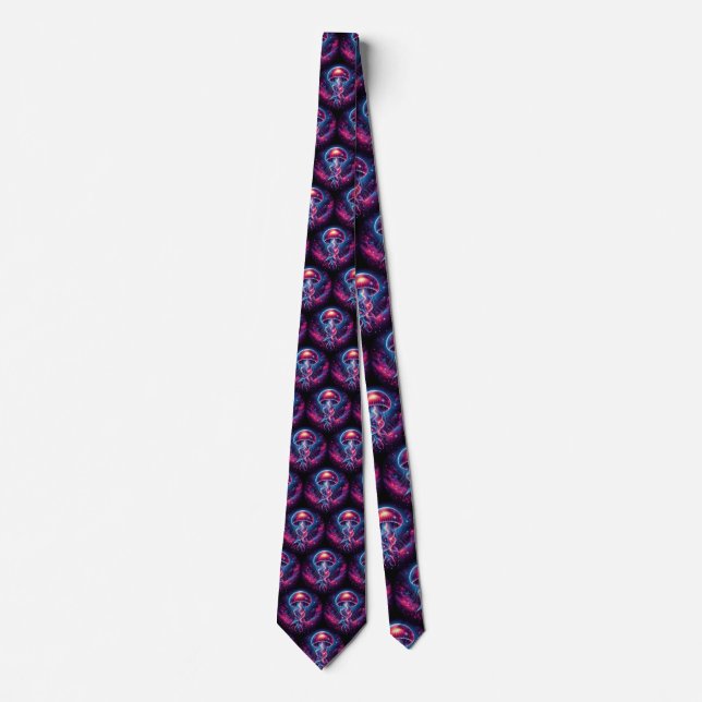 Cosmic Jellyfish Artwork Galaxy Tie (Front)