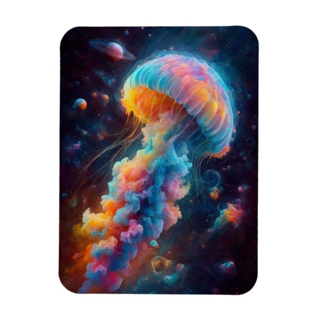 Cosmic Jellyfish Artwork Magnet (Vertical)
