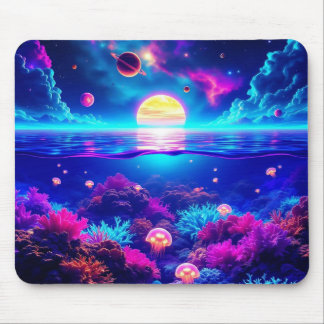 Cosmic Jellyfish Dreamscape Mouse Pad – Underwater