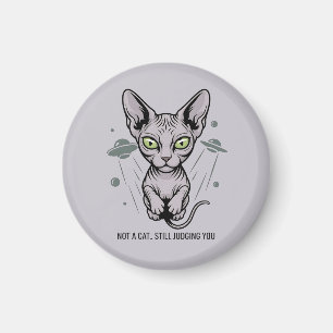 Cosmic Judging Sphynx Cat Art Magnet