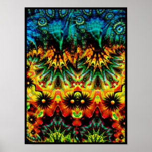 Cosmic Kaleidoscope Fractal Pattern Abstract Art Poster