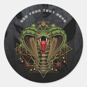 Cosmic King Cobra Round Sticker
