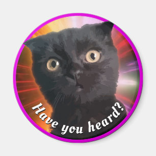 COSMIC KITTY BUDDY CLASSIC ROUND STICKER MAGNET