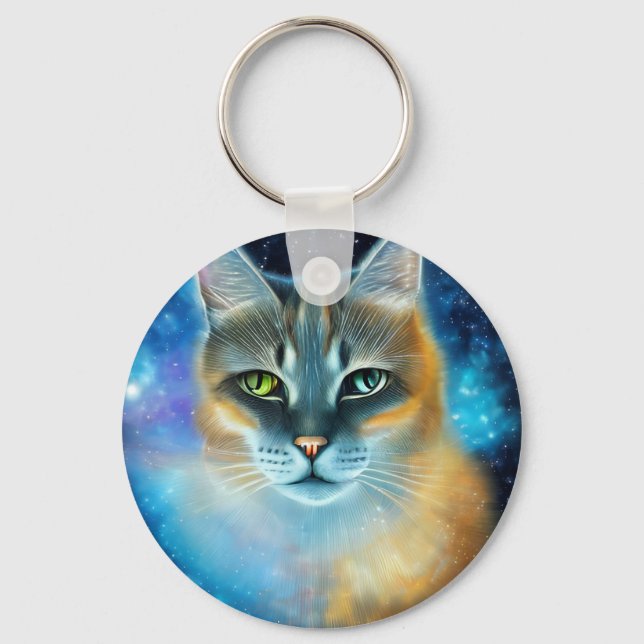 Cosmic Kitty Key Ring (Front)