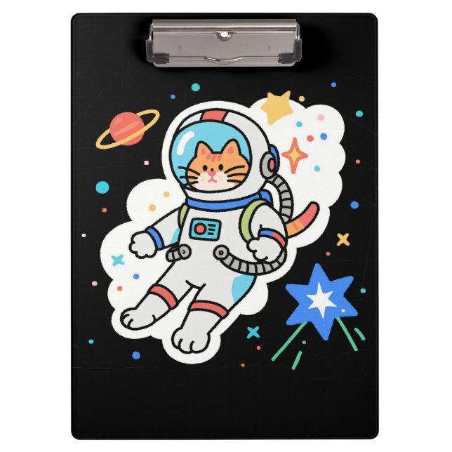 Cosmic Kitty: Paws in Orbit Clipboard (Front)