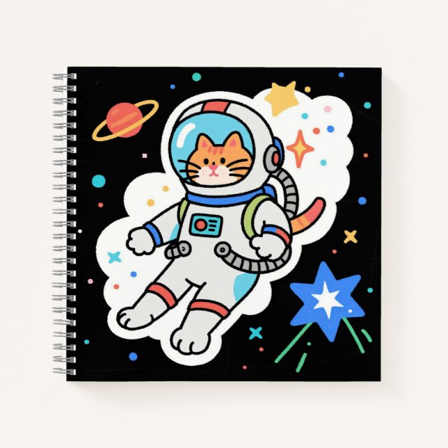 Cosmic Kitty: Paws in Orbit Notebook (Front)