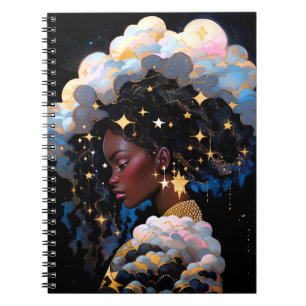 Cosmic Lady African American Fantasy Art Notebook