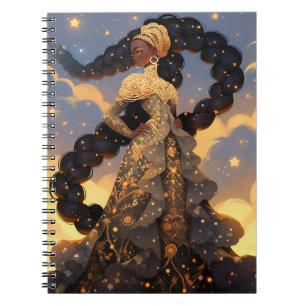 Cosmic Lady African American Fantasy Art Notebook