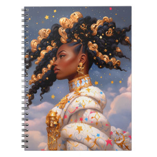Cosmic Lady African American Fantasy Art Notebook