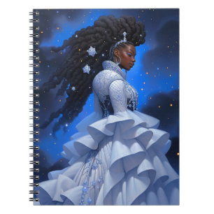 Cosmic Lady African American Fantasy Art Notebook