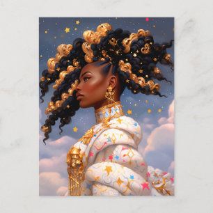 Cosmic Lady African American Fantasy Art Postcard