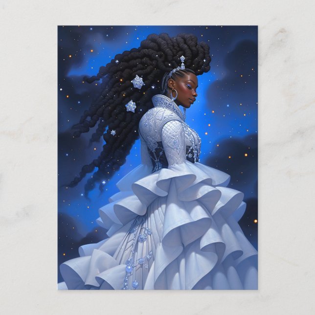Cosmic Lady African American Fantasy Art Postcard (Front)