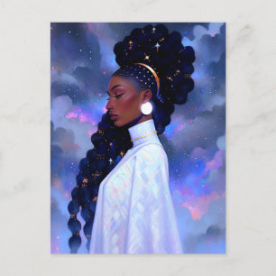 Cosmic Lady African American Fantasy Art Postcard
