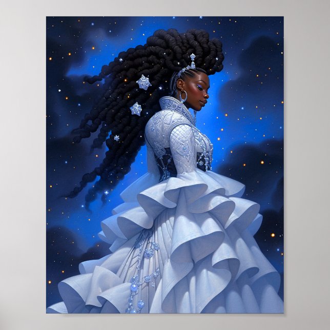 Cosmic Lady African American Fantasy Art Poster (Front)