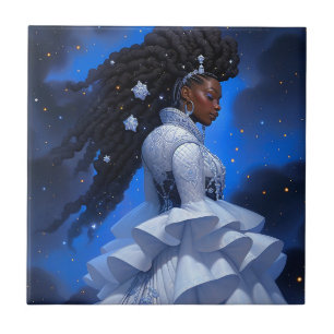Cosmic Lady African American Fantasy Art Tile