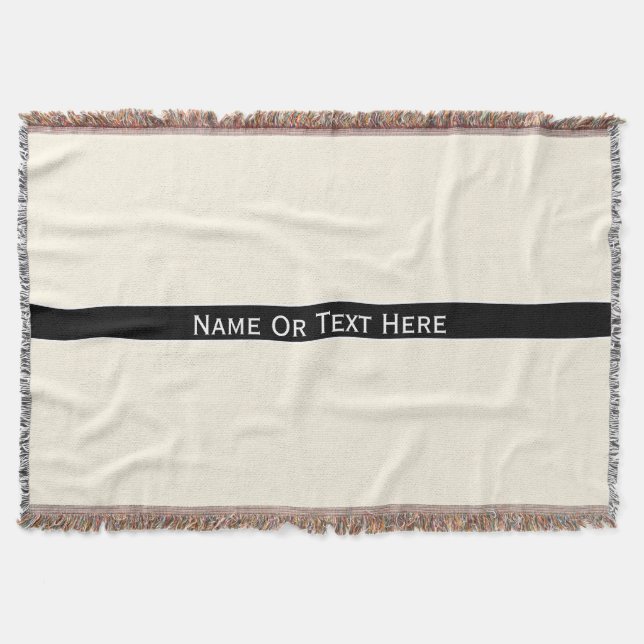 Cosmic Latte Cream Custom Name Or Text Here Throw Blanket (Front)