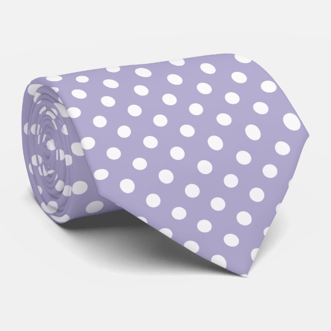 Cosmic lavender purple polka dots tie (Rolled)