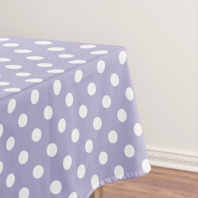 Cosmic lavender purple polks dots tablecloth (In Situ)