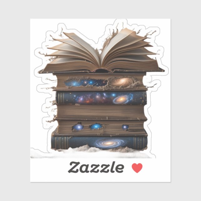 Cosmic Library: Magical Sticker of Books and Galax (Sheet)