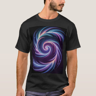 Cosmic Light Spiral Abstract Galaxy Art T-Shirt
