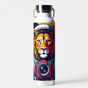 Cosmic Lion Astronaut Mug   Bold Space Art Coffee  Water Bottle