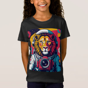 Cosmic Lion Astronaut Pillow Bold Space Art Cush T-Shirt