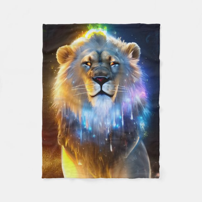 Cosmic Lion Fleece Blanket (Front)