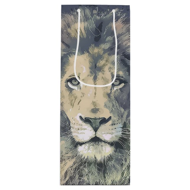 COSMIC LION KING | Custom Gift Bag- Wine Wine Gift Bag (Front)