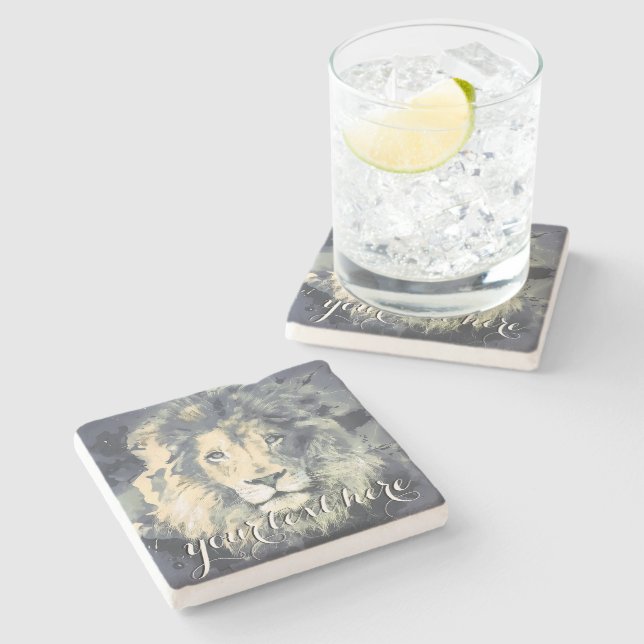 COSMIC LION KING | Custom Stone Coaster (Side)