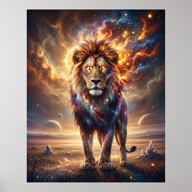 Cosmic Lion Stellar King Poster (Front)