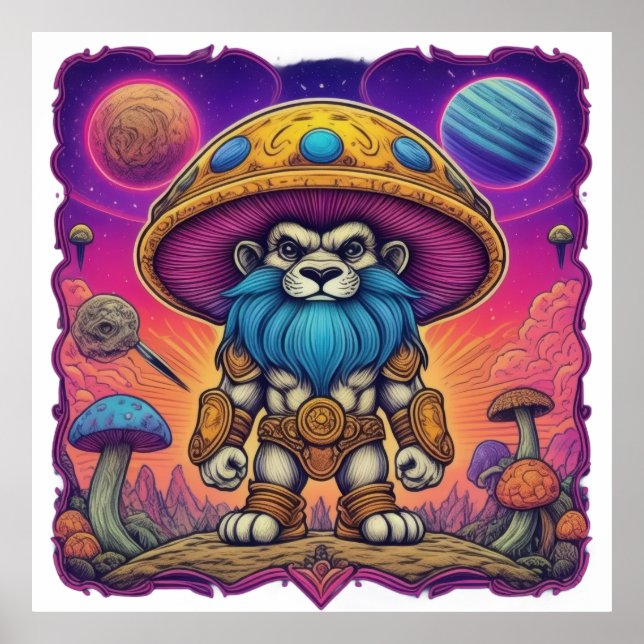 Cosmic Lion Warrior Poster (Front)