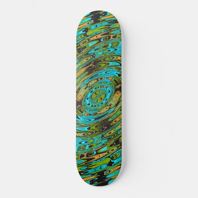 Cosmic Liquid Glass Pattern Skateboard (Front)