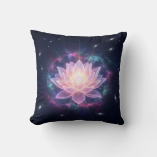 Cosmic Lotus Bloom - Spiritual Divine Radiance Cushion