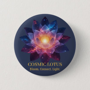 Cosmic Lotus Flower Galaxy Bloom Energy 6 Cm Round Badge